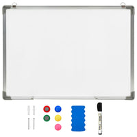 vidaXL Quadro de escrita magnético 50x35 cm aço branco
