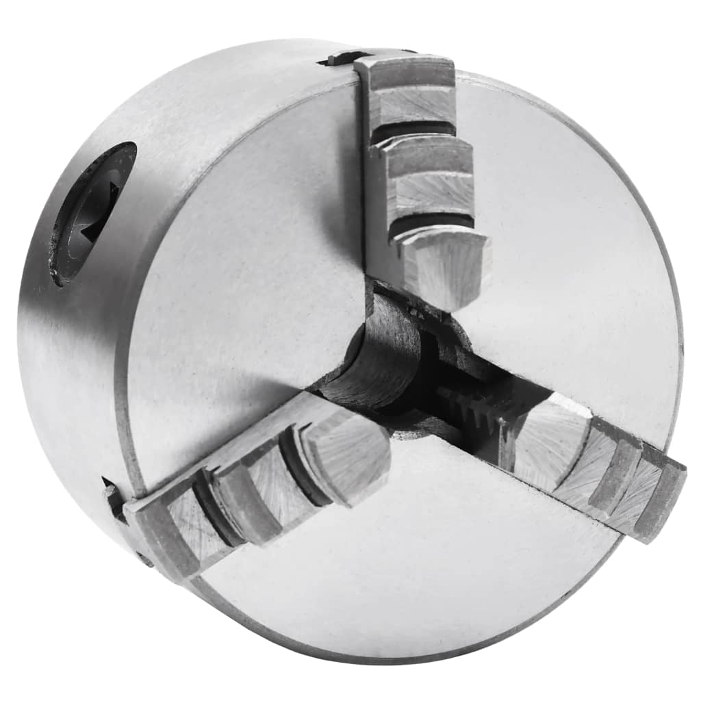 vidaXL Bucha de torno autocentrante com 3 grampos 80 mm aço