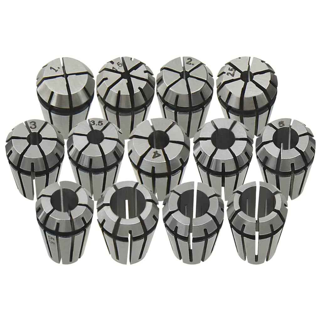 vidaXL Pinças ER11 13 pcs p/ conjunto de ferramentas de torneamento