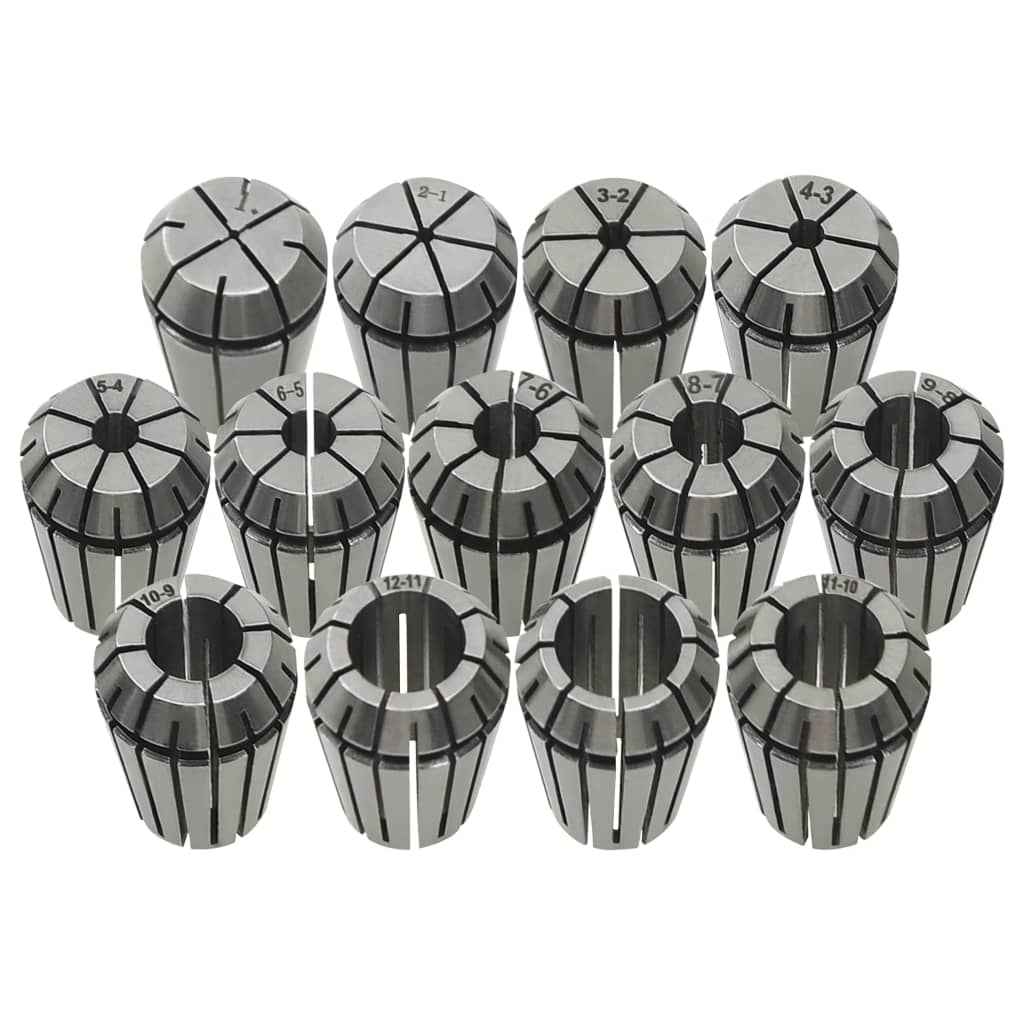 vidaXL Pinças ER11 13 pcs p/ conjunto de ferramentas de torneamento