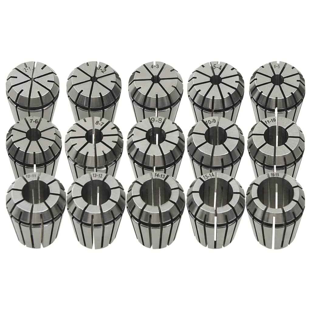 vidaXL Pinças ER11 13 pcs p/ conjunto de ferramentas de torneamento