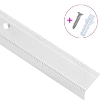 vidaXL Perfis de escada em forma de L 15 pcs 90 cm alumínio prateado