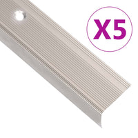 vidaXL Perfis de escada em forma de L 15 pcs 90 cm alumínio prateado