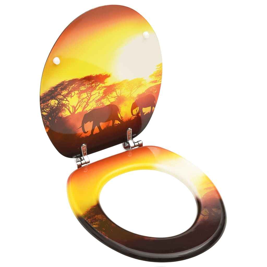 vidaXL Assento de sanita com tampa design simples MDF branco