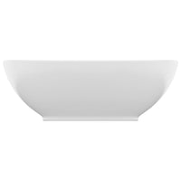 vidaXL Lavatório luxuoso formato oval 40x33 cm cerâmica branco mate