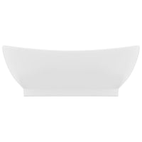 vidaXL Lavatório luxuoso oval 58,5x39 cm cerâmica branco mate