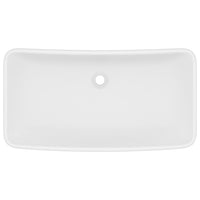 vidaXL Lavatório luxuoso retangular 71x38 cm cerâmica branco mate