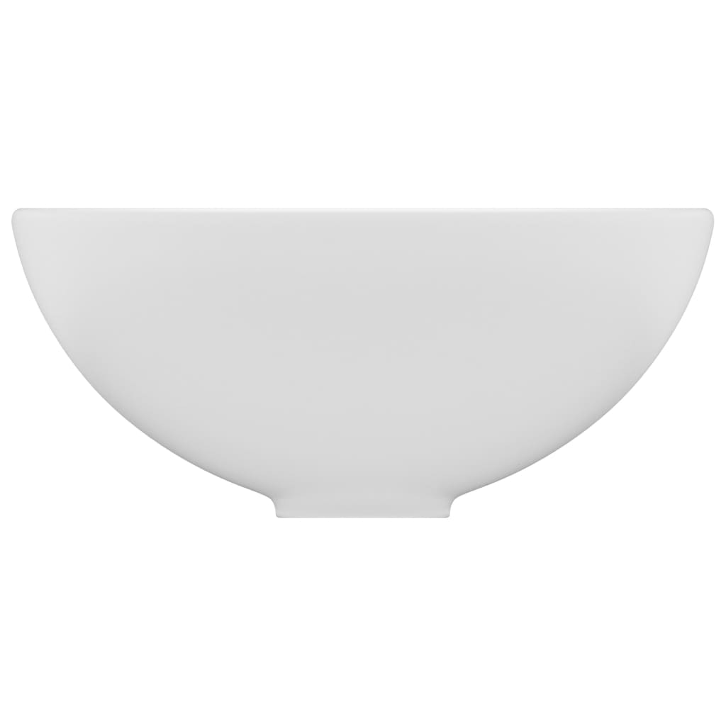 vidaXL Lavatório WC luxuoso redondo 32,5x14cm cerâmica branco mate