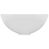 vidaXL Lavatório WC luxuoso redondo 32,5x14cm cerâmica branco mate