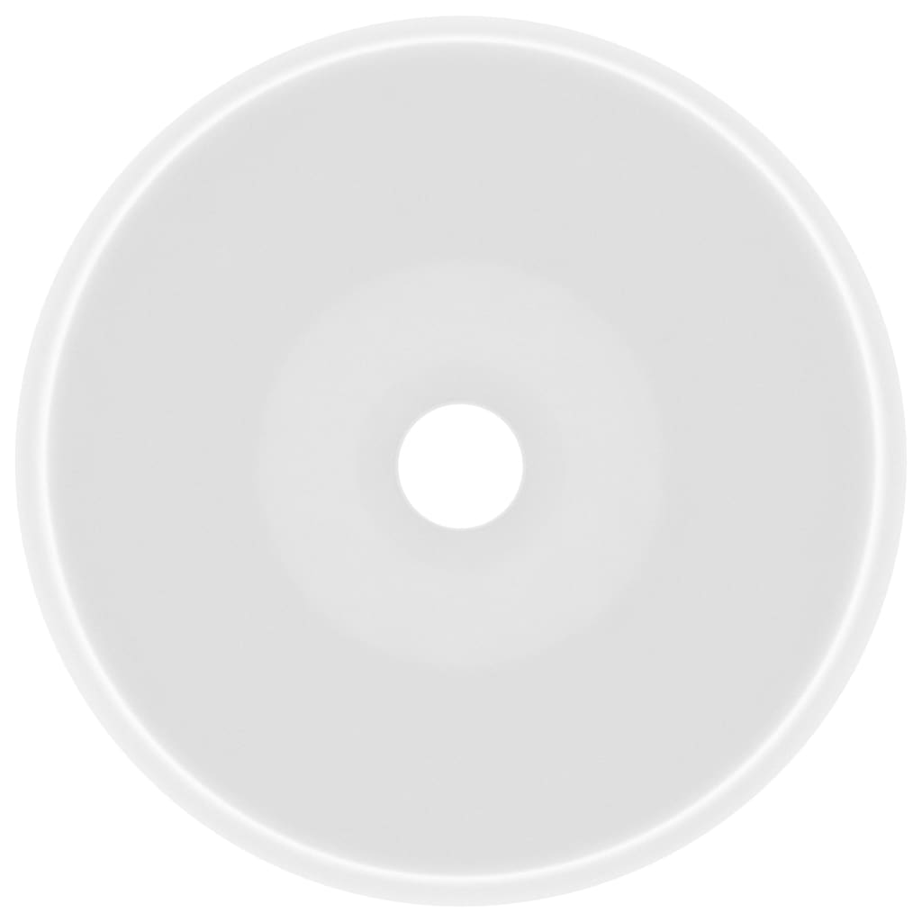 vidaXL Lavatório luxuoso redondo 40x15 cm cerâmica branco mate