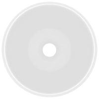 vidaXL Lavatório luxuoso redondo 40x15 cm cerâmica branco mate