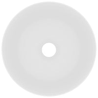 vidaXL Lavatório luxuoso redondo 40x15 cm cerâmica branco mate