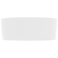 vidaXL Lavatório luxuoso redondo 40x15 cm cerâmica branco mate