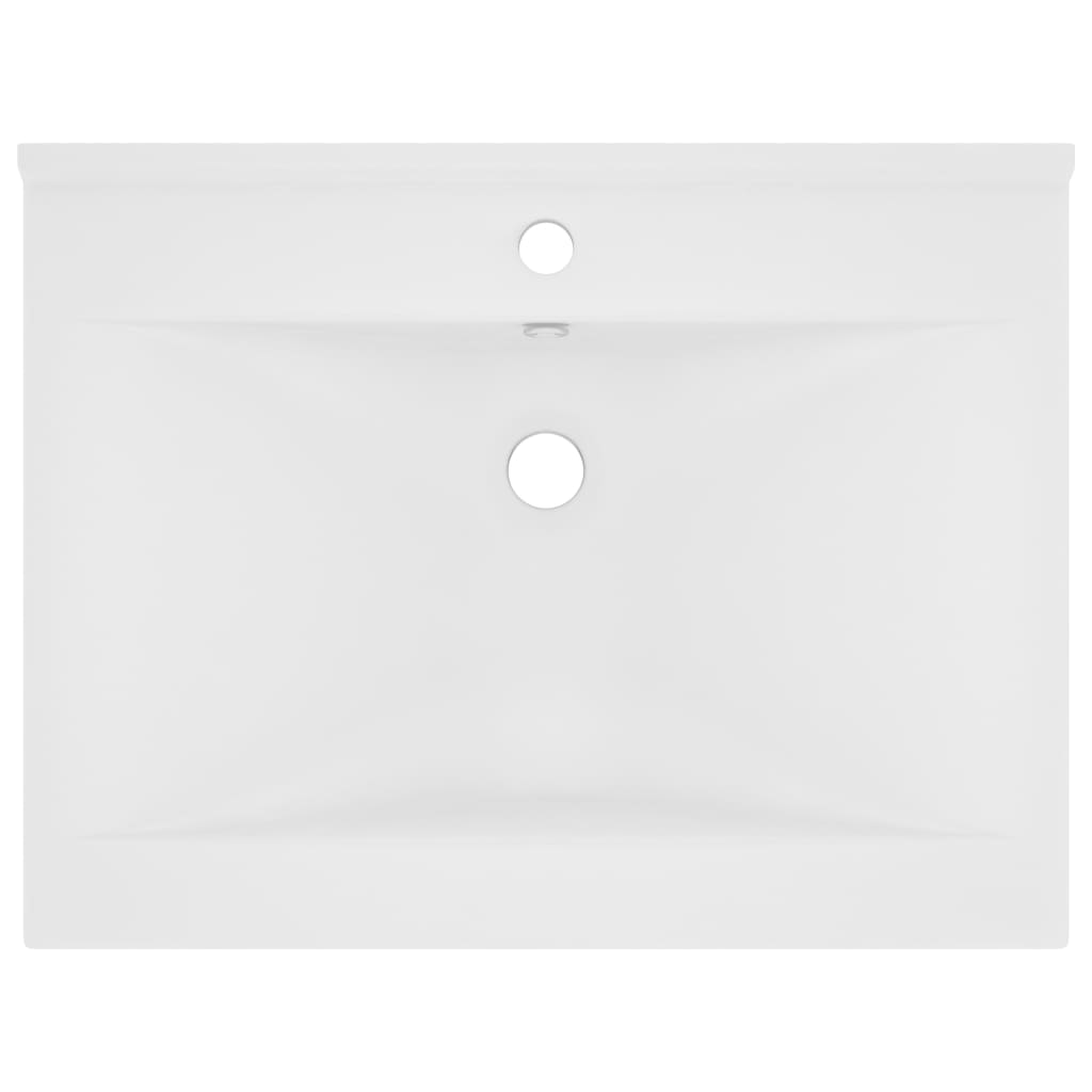 vidaXL Lavatório c/ orifício de torneira 60x46 cm cerâmica branco mate