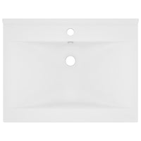 vidaXL Lavatório c/ orifício de torneira 60x46 cm cerâmica branco mate
