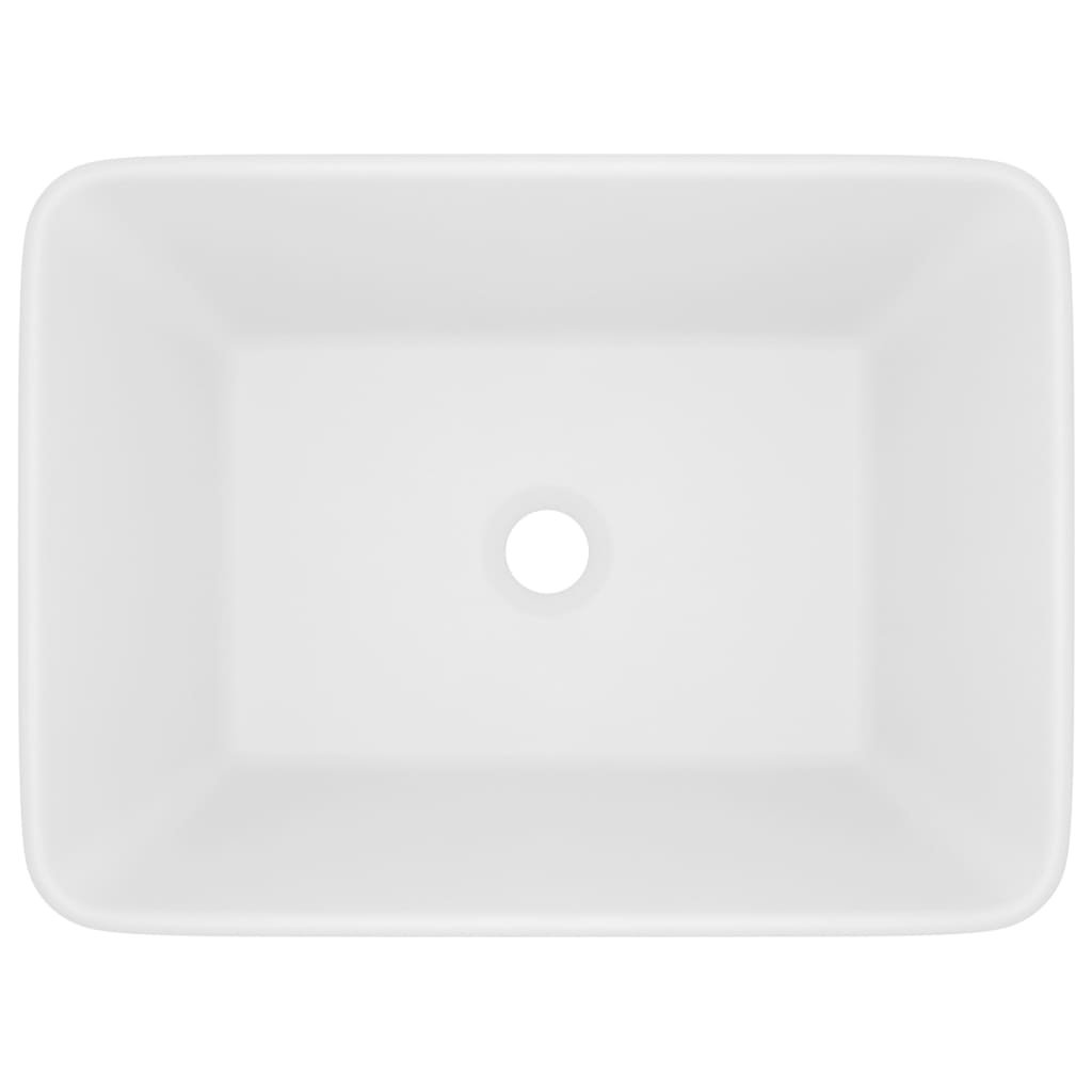 vidaXL Lavatório luxuoso 41x30x12 cm cerâmica branco mate