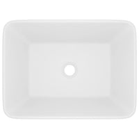 vidaXL Lavatório luxuoso 41x30x12 cm cerâmica branco mate