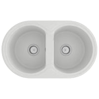 vidaXL Pia de cozinha Branco 78 x 47 x 20.5 cm Granito