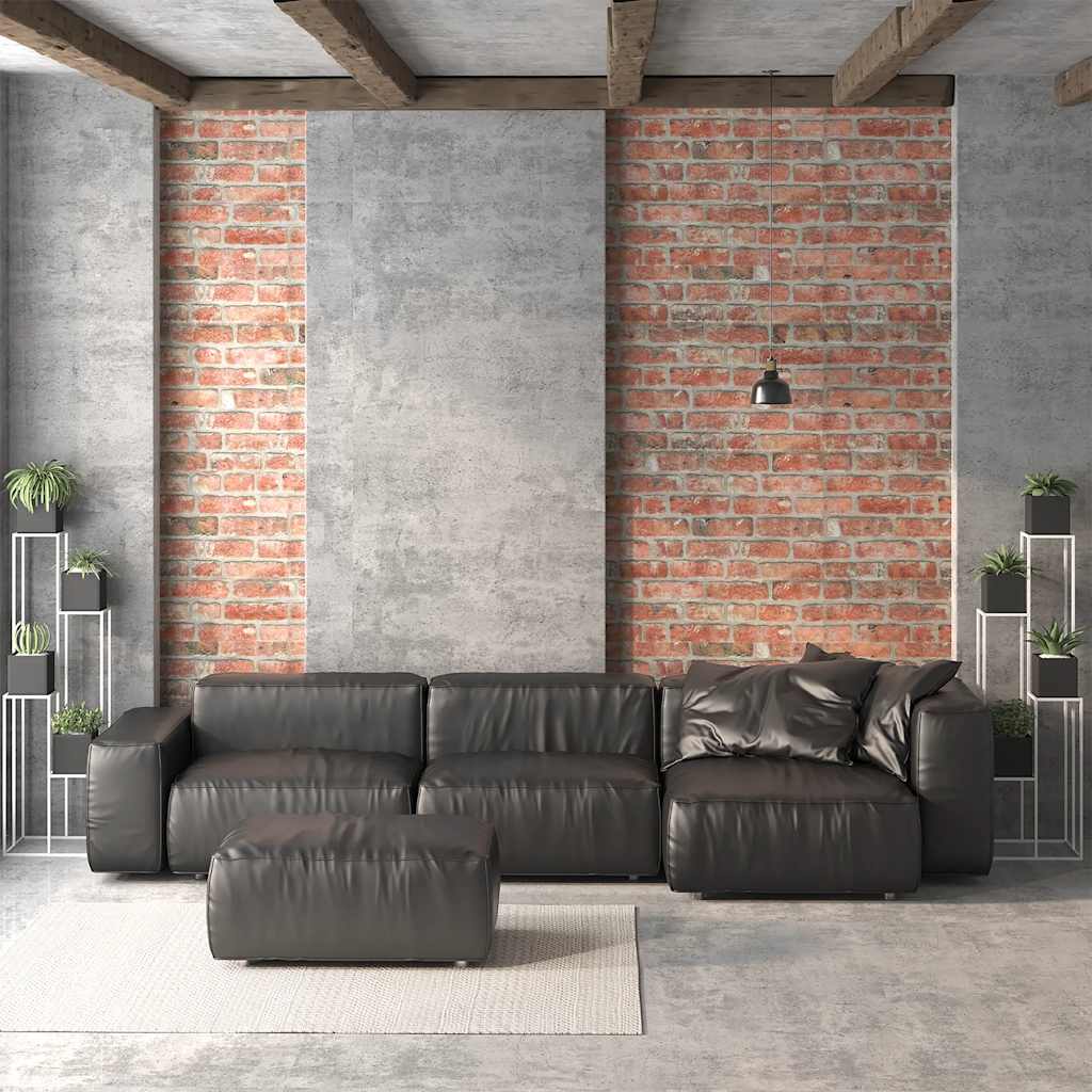 vidaXL Painéis de parede 3D c/ design tijolos vermelhos 10 pcs EPS