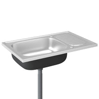 vidaXL Lava-louça cozinha + escorredor 800x500x155mm aço inox prateado