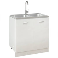 vidaXL Lava-louça cozinha + cuba dupla 800x500x155mm aço inox prateado