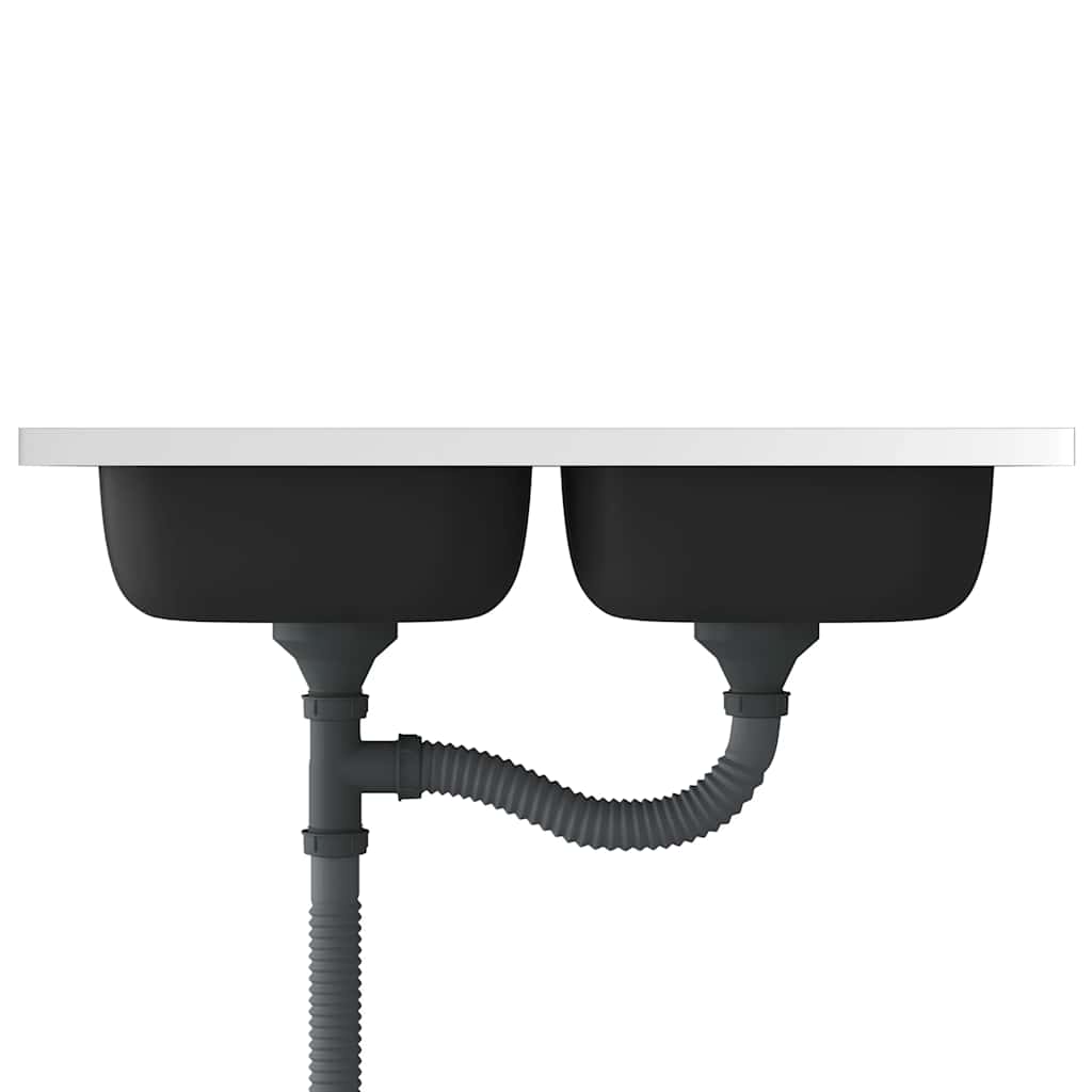 vidaXL Lava-louça cozinha + cuba dupla 800x500x155mm aço inox prateado