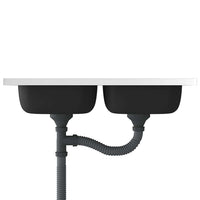 vidaXL Lava-louça cozinha + cuba dupla 800x500x155mm aço inox prateado