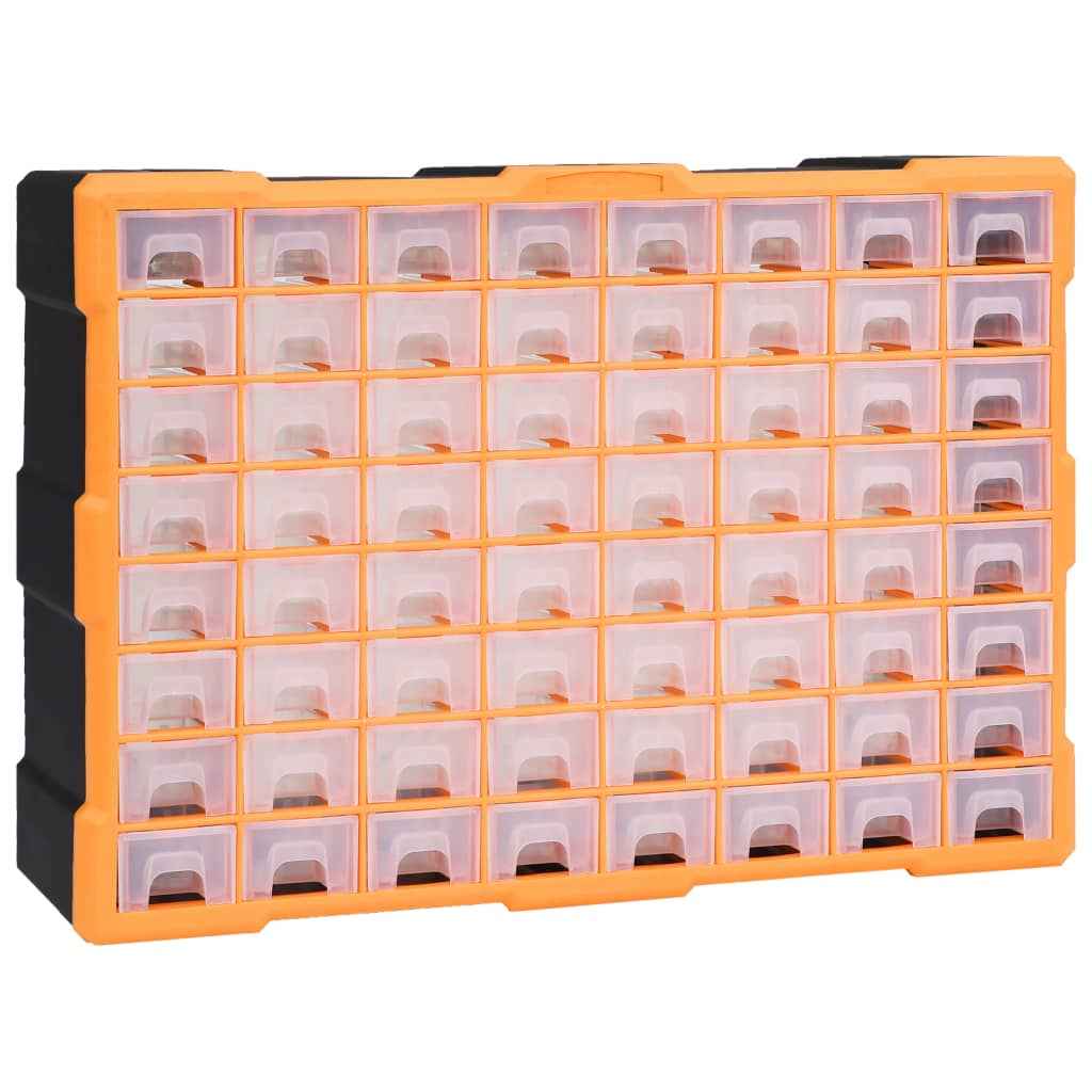 vidaXL Caixa organizadora com 38 gavetas 52x16x37,5 cm