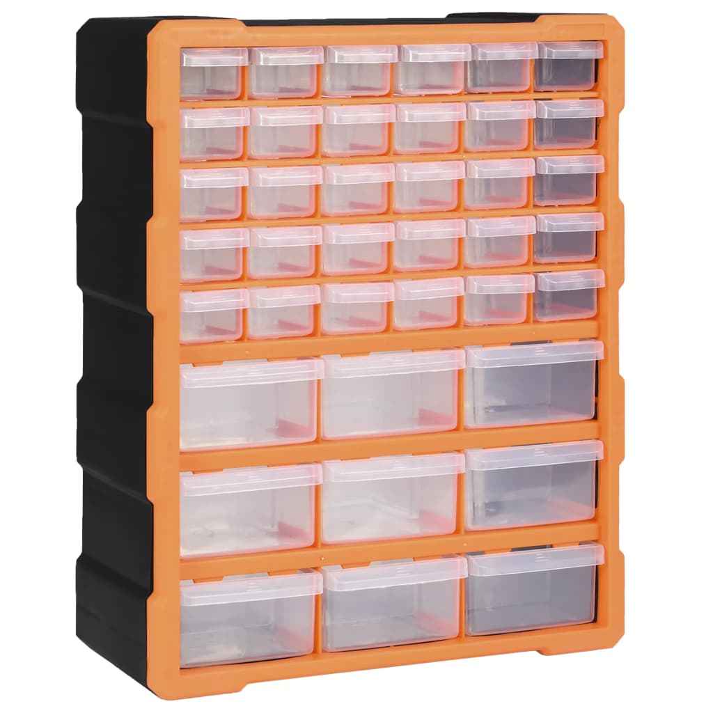 vidaXL Caixa organizadora com 38 gavetas 52x16x37,5 cm