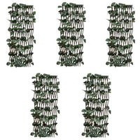 vidaXL Cerca em treliça salgueiro c/ folhas artificiais 5 pcs 180x90cm