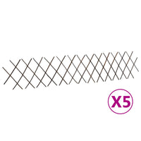 vidaXL Cercas em treliça salgueiro 5 pcs 180x120 cm