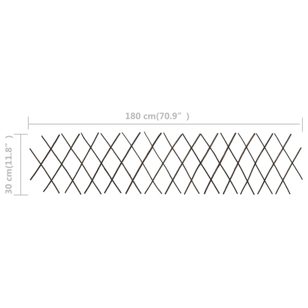 vidaXL Cercas em treliça salgueiro 5 pcs 180x120 cm
