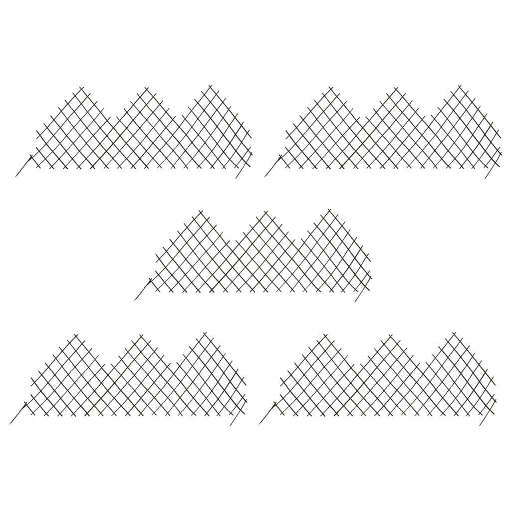 vidaXL Cercas em treliça para jardim 5 pcs 170x75 cm salgueiro