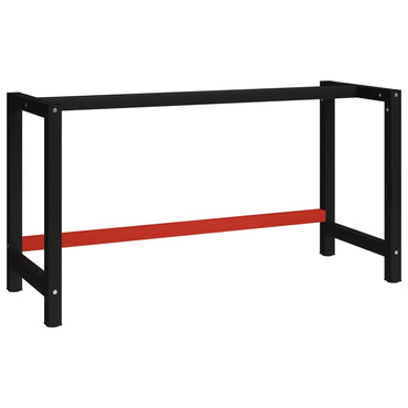 vidaXL Estrutura banco de trabalho 80x57x79 cm metal preto e vermelho