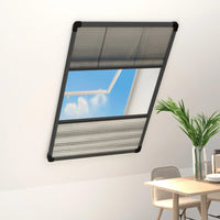 vidaXL Tela anti-insetos plissada janela + quebra-luz alumínio 60x80cm