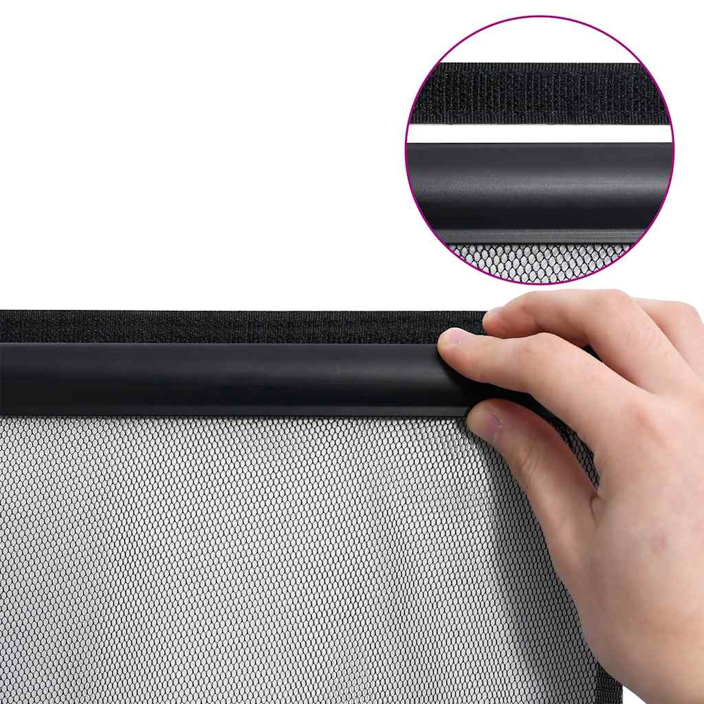 vidaXL Cortina para porta anti-insetos 100x220 cm poliéster preto