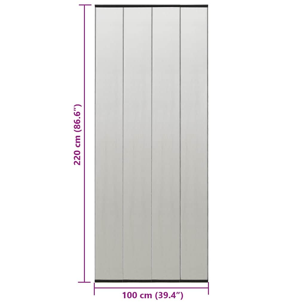 vidaXL Cortina para porta anti-insetos 100x220 cm poliéster preto