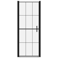 vidaXL Porta de chuveiro vidro temperado 81x195 cm preto