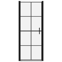 vidaXL Portas de chuveiro vidro temperado 81x195 cm preto