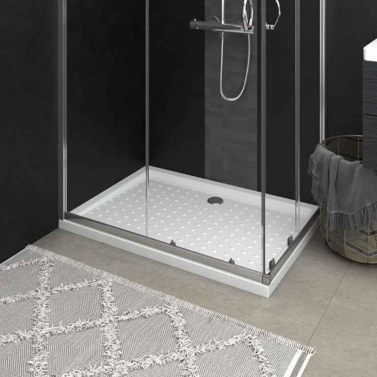 vidaXL Base de chuveiro com pontos 90x70x4 cm ABS branco