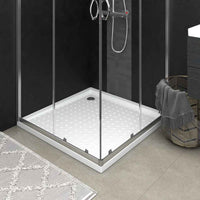 vidaXL Base de chuveiro com pontos 90x70x4 cm ABS branco