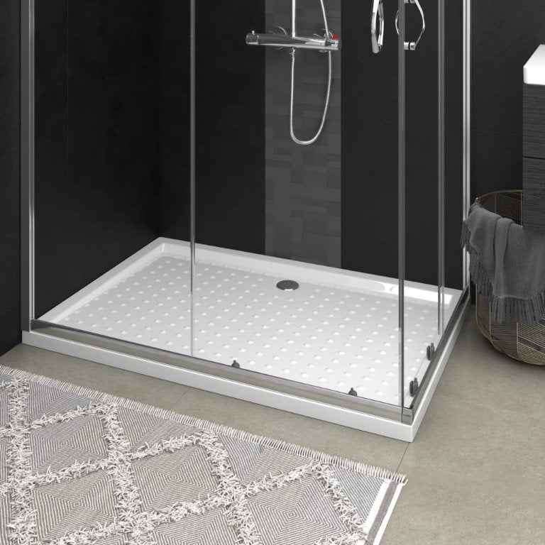 vidaXL Base de chuveiro com pontos 90x70x4 cm ABS branco