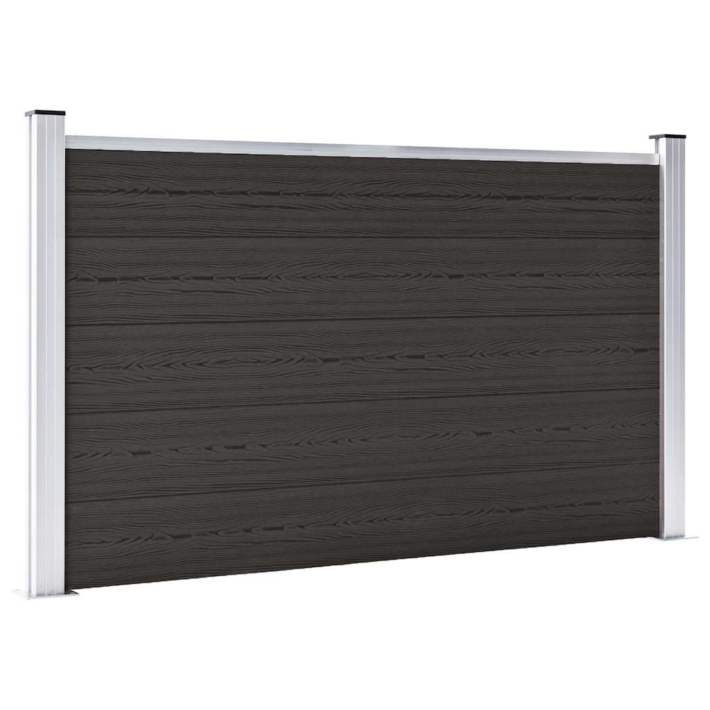 vidaXL Painel de vedação WPC 180x105 cm preto