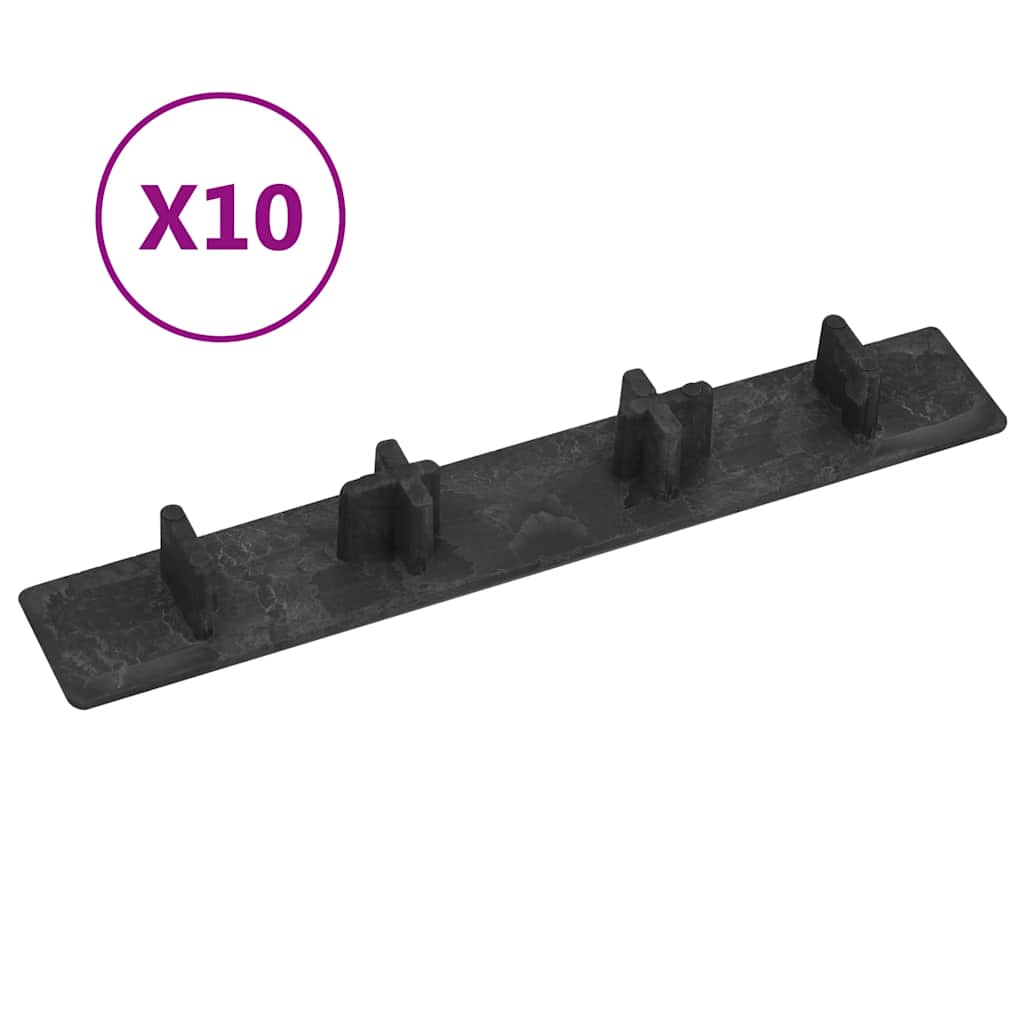 vidaXL Tampas para extremidades de pavimento 10 pcs plástico castanho