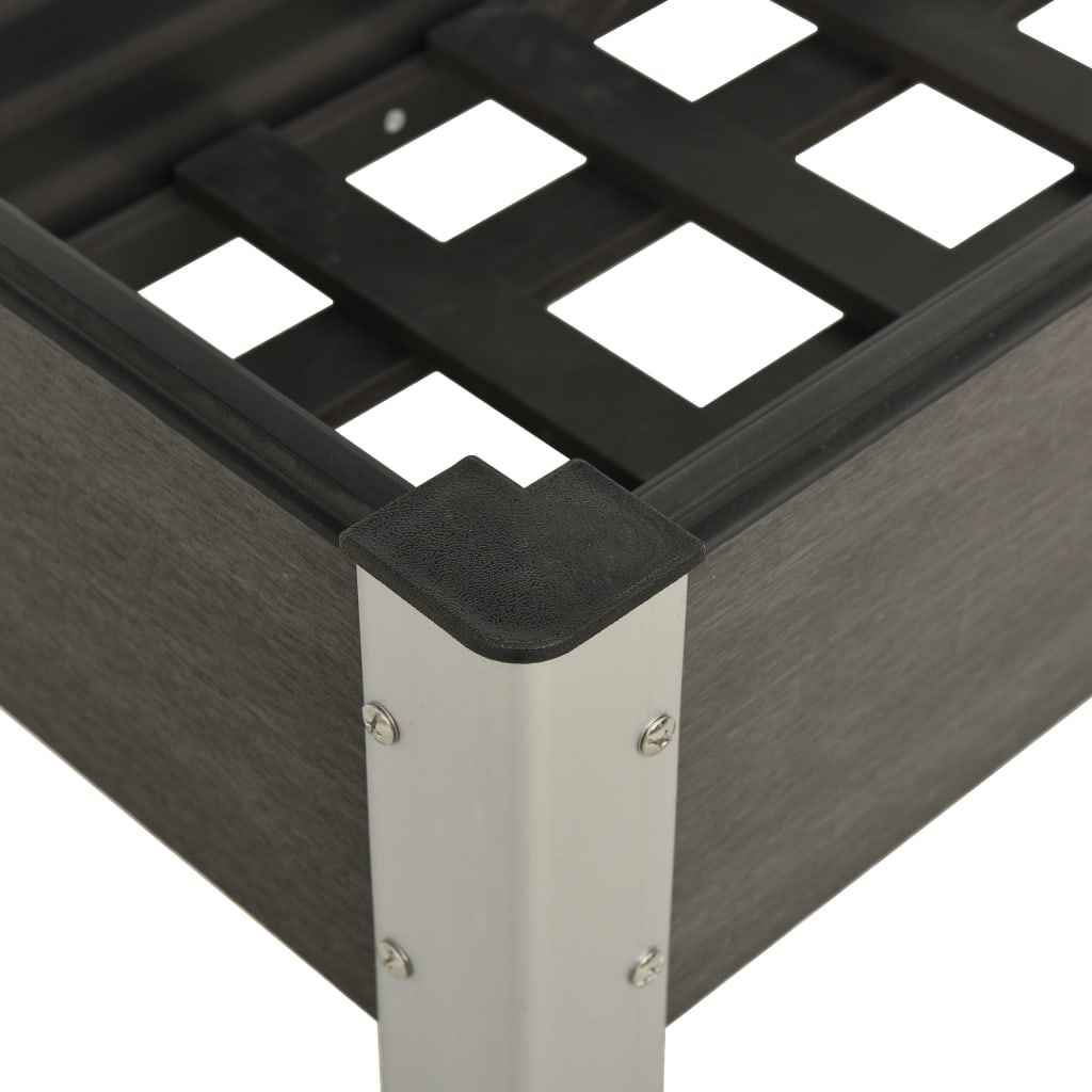 vidaXL Canteiro elevado de jardim 75x40x75 cm WPC cinzento