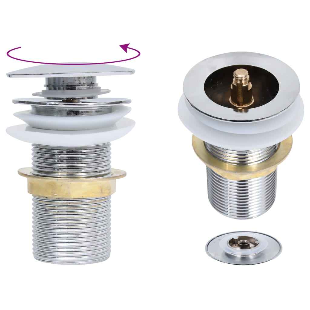 vidaXL Válvula escoam. c/ função antitransbordo 6,4x6,4x9,1 cm cromado