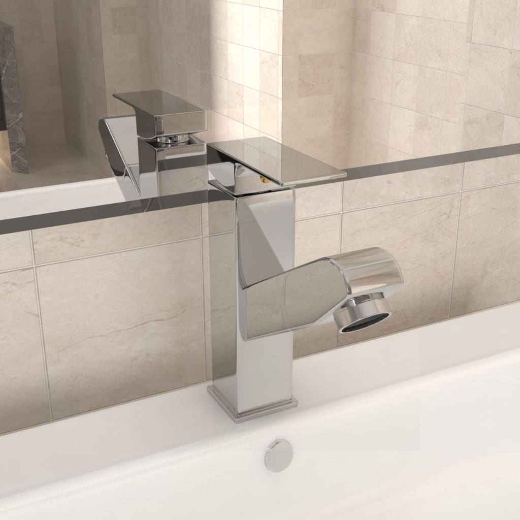 vidaXL Torneira extraível p/ lavatório casa de banho 157x172mm cromado