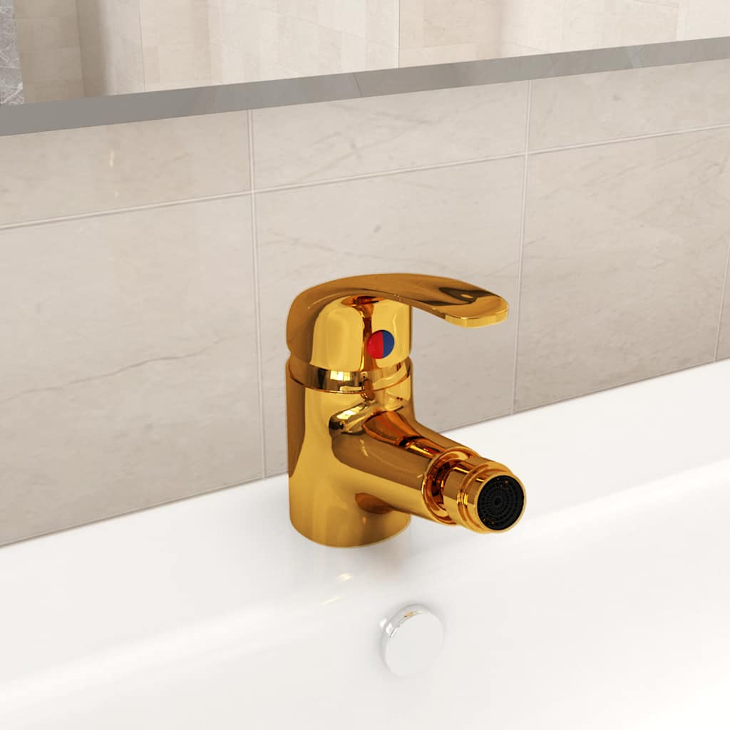 vidaXL Torneira casa banho p/ bidet monocomando cromado