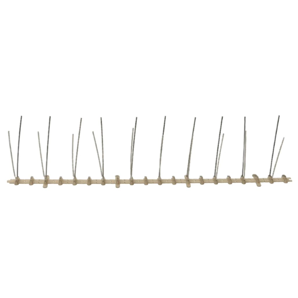 vidaXL Conjunto 20 picos para pássaros e pombos 2 filas 10 m plástico