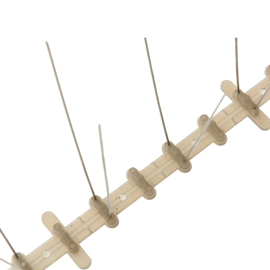 vidaXL Conjunto 20 picos para pássaros e pombos 2 filas 10 m plástico